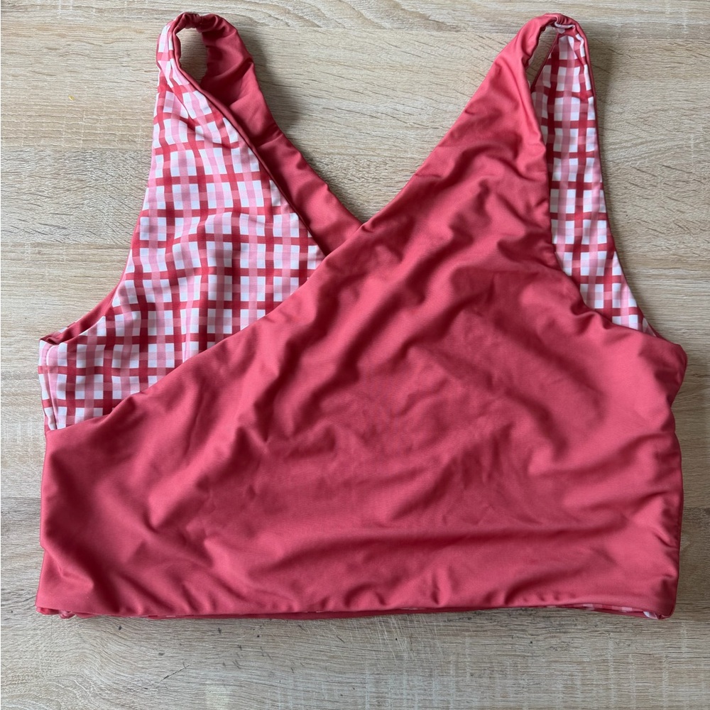 Chic Pink Checkered Bikini Set
